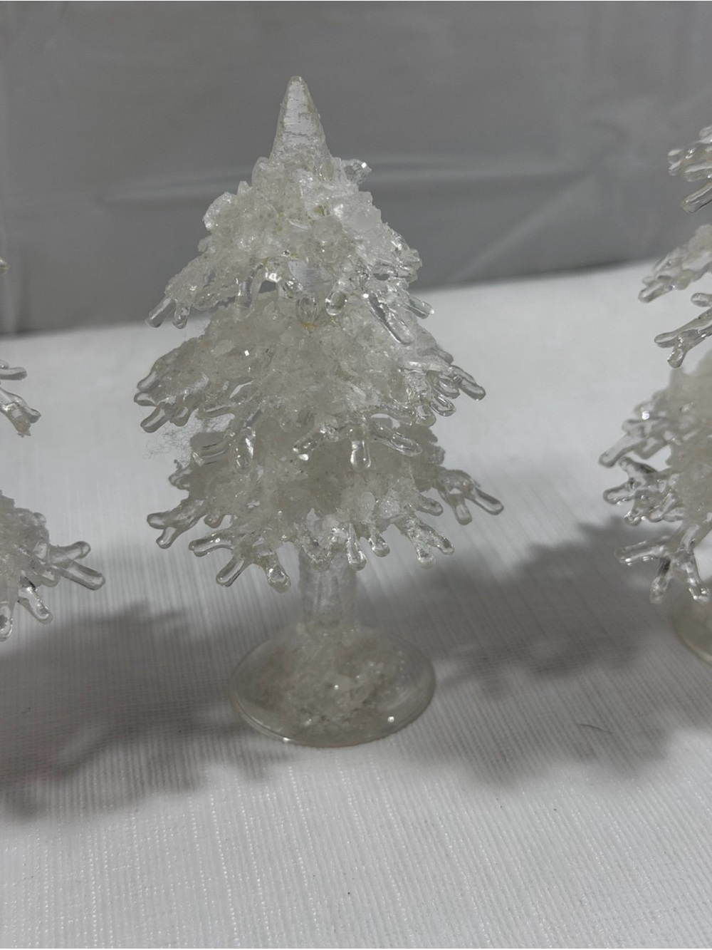 Department 56 Village Accessories Icy Trees Small Set of 3 #56.52889 w/ Box - Picture 4 of 5
